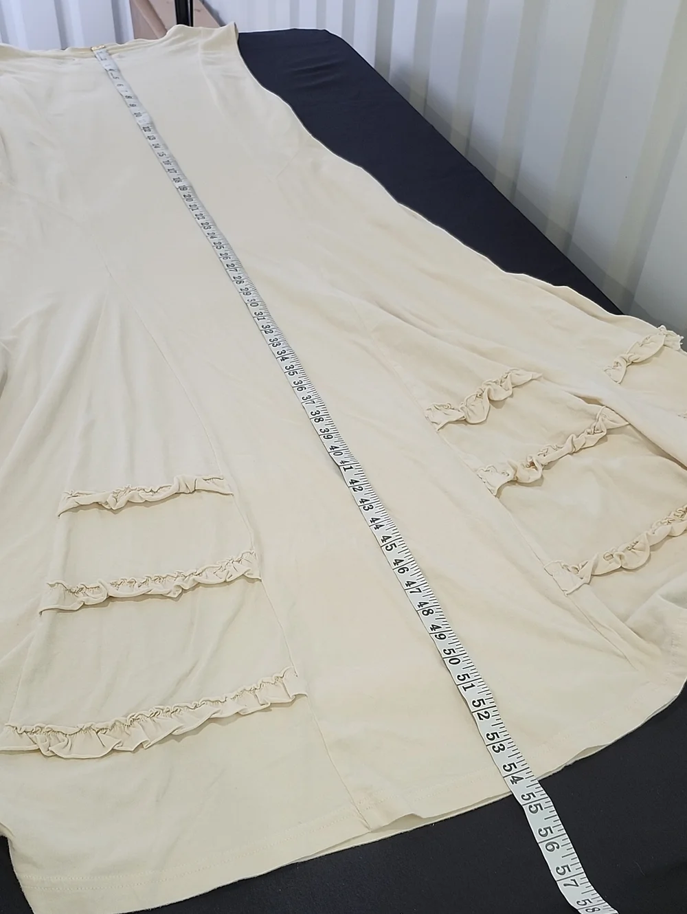 FP Beach Ruffle Trim Maxi Dress Medium Sleeveless Cotton Beige Flowy Boho NWT